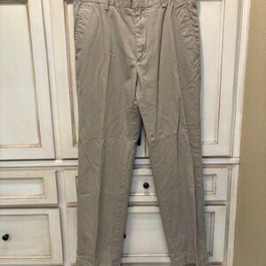 Banana Republic Men's Cotton Dress Pants, Relaxed Fit Dawson, Beige, Size 34x32